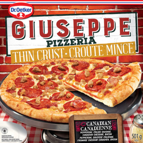 Giuseppe's Pizzeria signature dishes Thin Crust Pizza, Baked Mostaccioli, Gnocchi, Italian Beef Sandwich